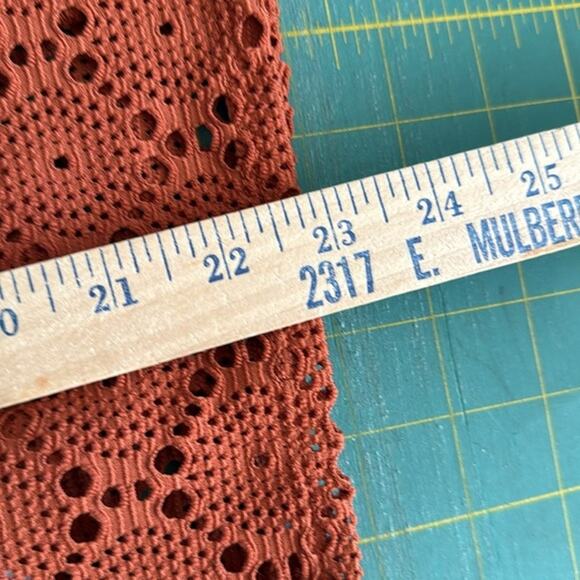 Susan Graver Button Front Rust Lace Sweater Long Sleeves sz XXS Cardigan - Picture 6 of 6